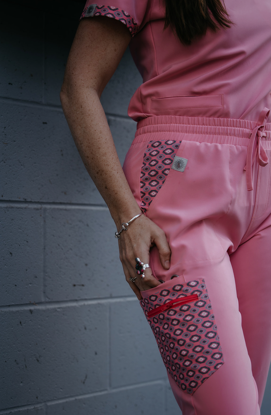 Blush Pink Aztec Jogger Pants