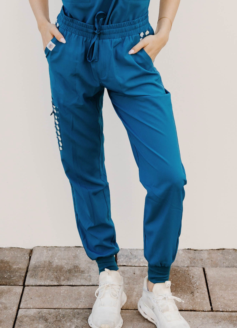 Caribbean Blue Aztec Jogger Pants