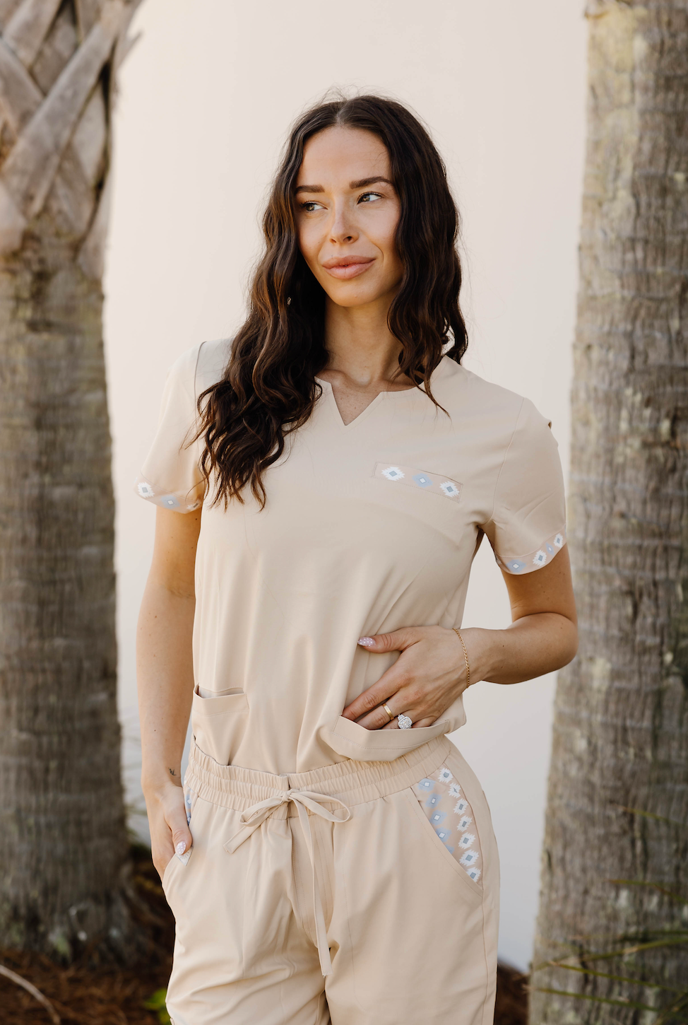 Sand Simple Aztec Top