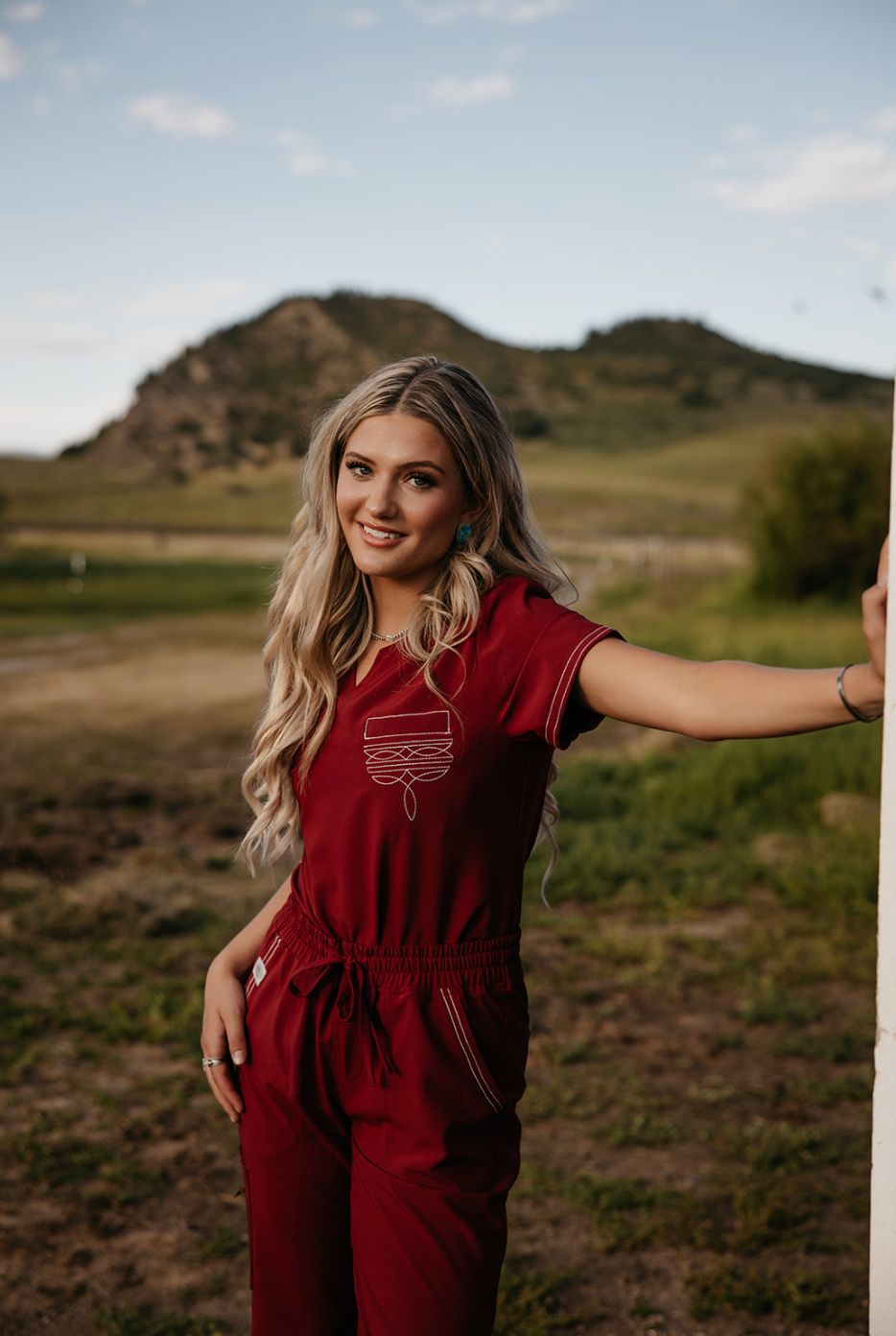 Maroon Boot-Stitch Top