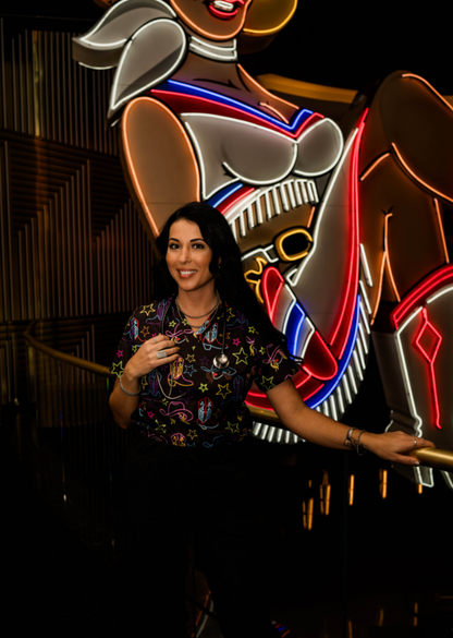 Neon Cowgirl Scrub Top