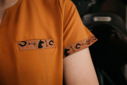 Equestrian Scrub Top- Golden