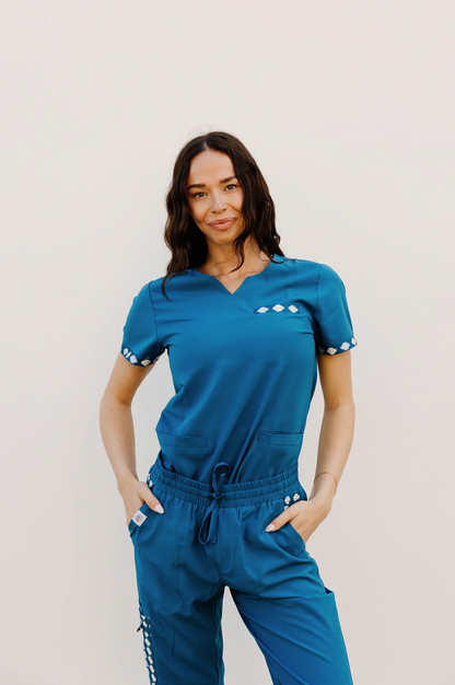 Caribbean Blue Aztec Jogger Pants