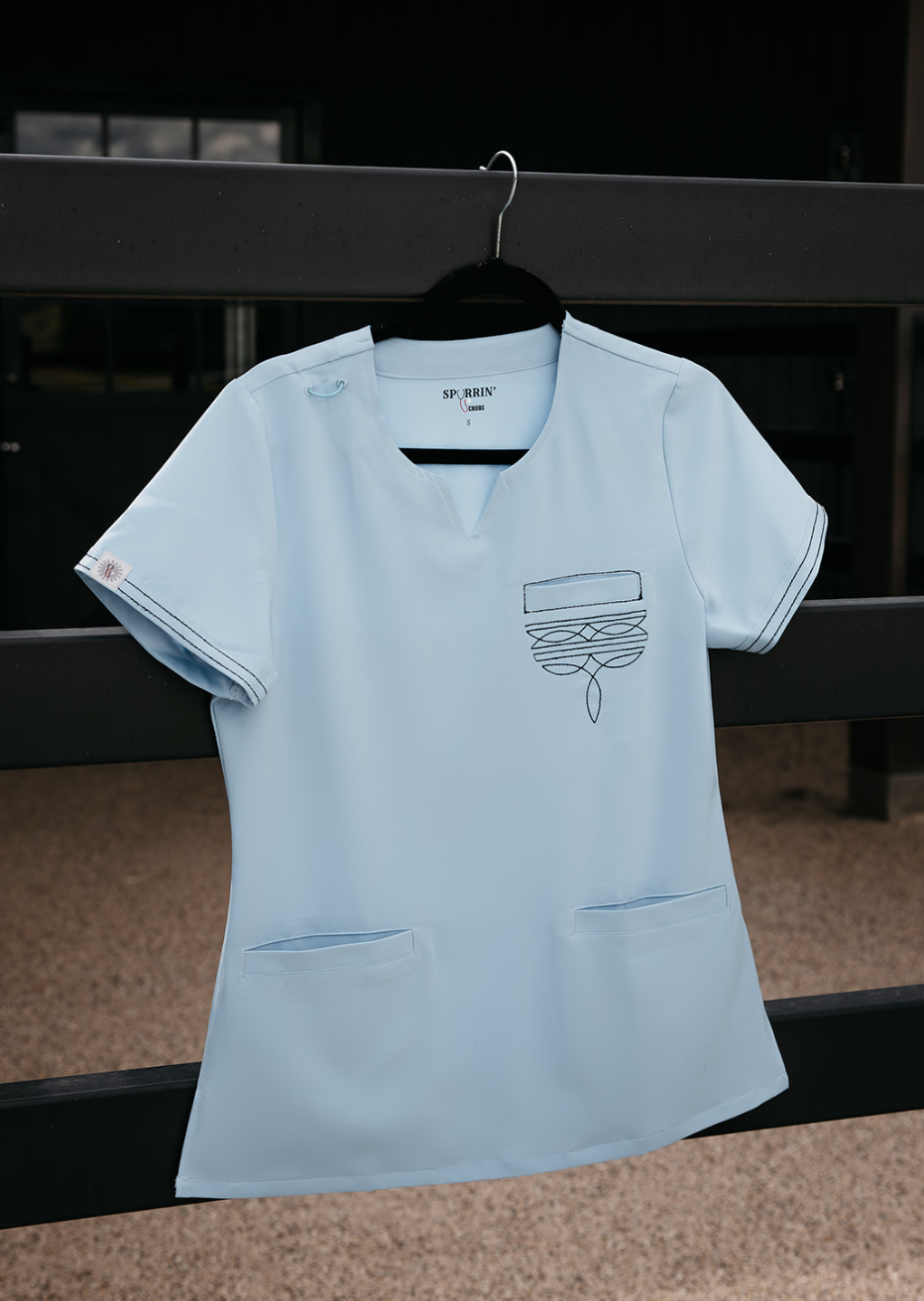 Cecil Blue Boot-Stitch Top