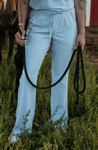 Cecil Blue Boot-Stitch Pants