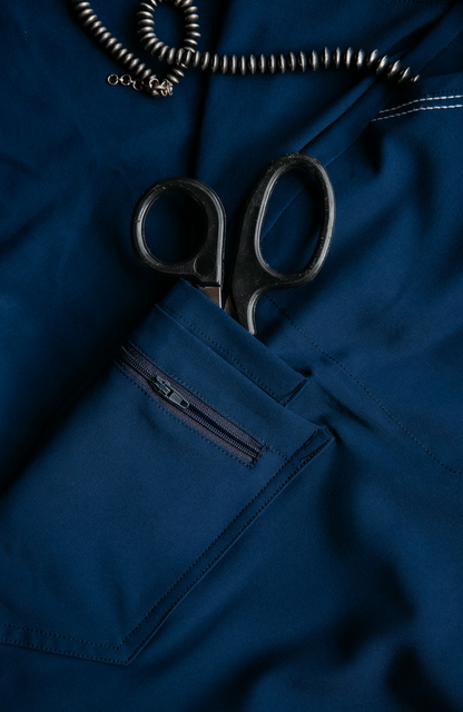 Navy Boot-Stitch Pants