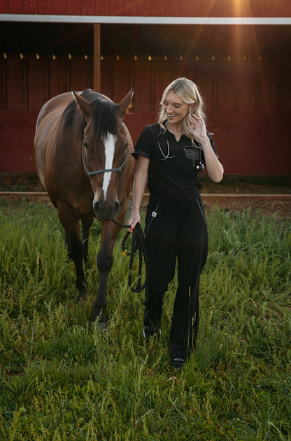 Black Boot-Stitch Pants