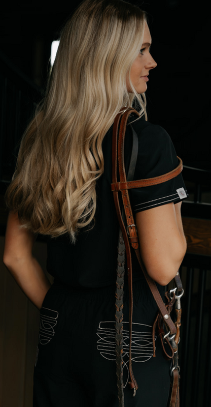 Black Boot-Stitch Pants