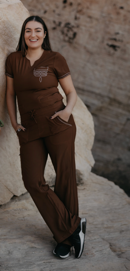 Chocolate Brown Boot-Stitch Pants