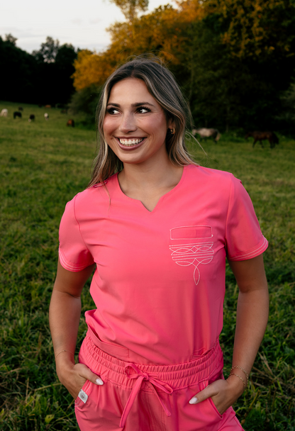 Hot Pink Boot-Stitch Top