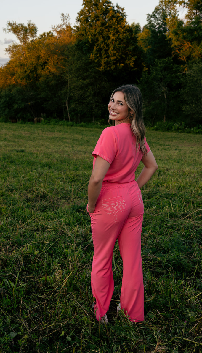 Hot Pink Boot-Stitch Pants
