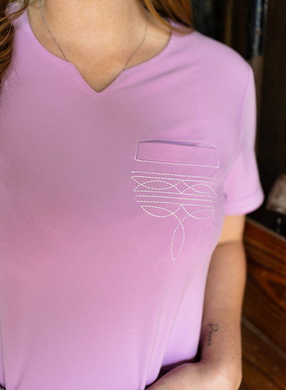 Lavender Boot-Stitch Top