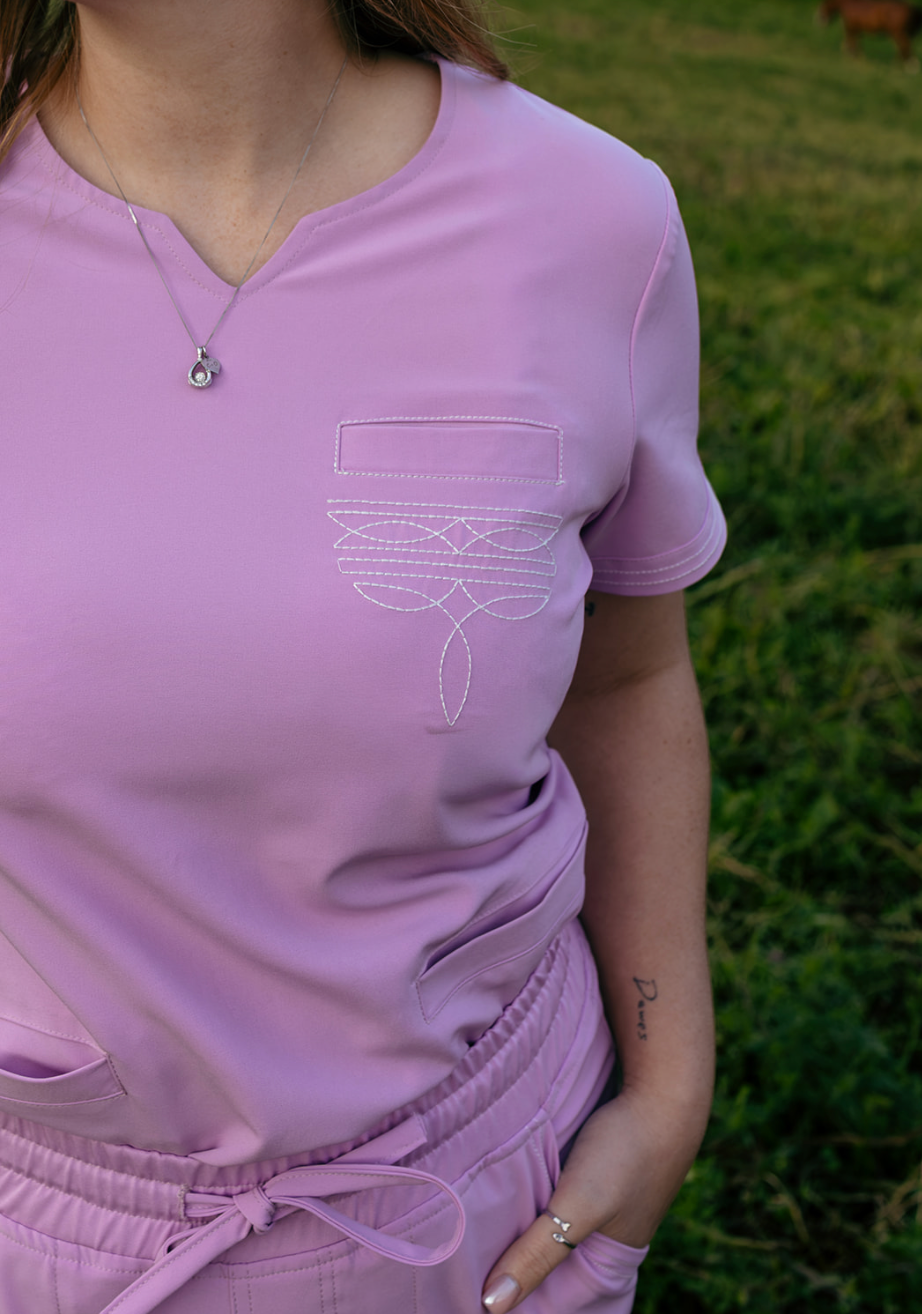 Lavender Boot-Stitch Top