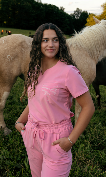 Blush Pink Boot-Stitch Top
