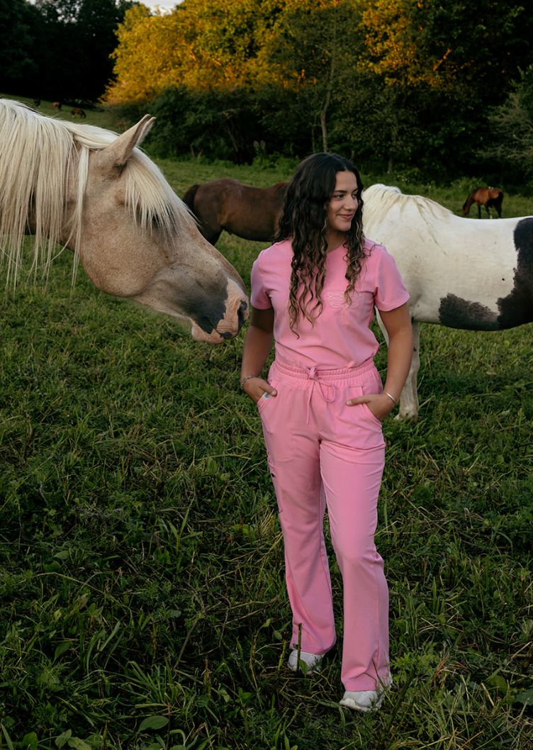 Blush Pink Boot-Stitch Pants