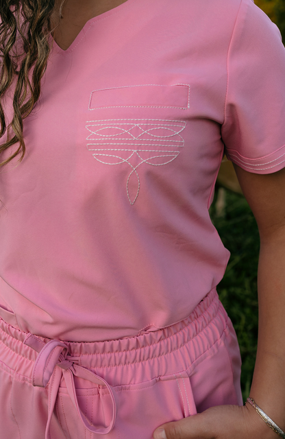 Blush Pink Boot-Stitch Top