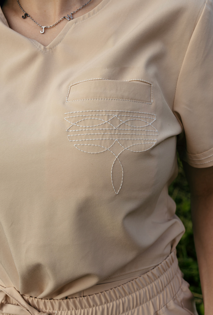 Sand Boot-Stitch Top