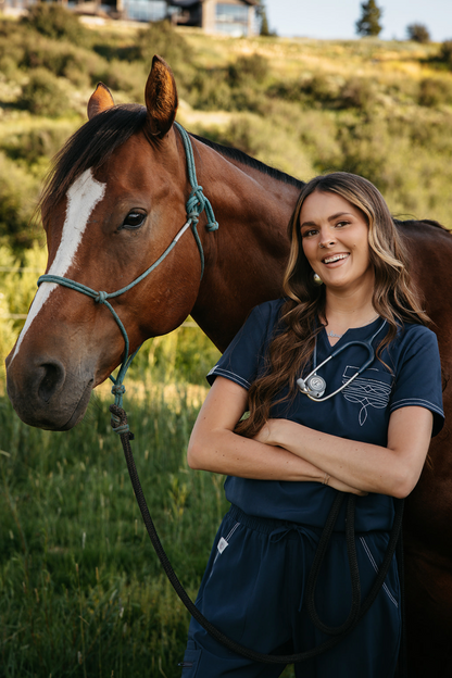 Navy Boot-Stitch Top