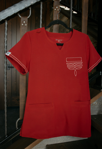 Maroon Boot-Stitch Top