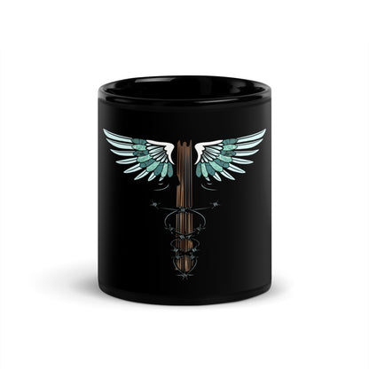 Cowgirl Caduceus- Black Glossy Mug