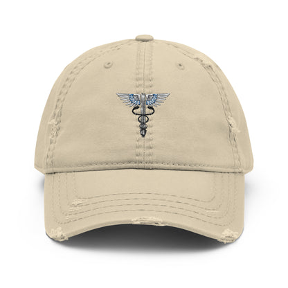 Cowgirl Caduceus- Embroidered Distressed Dad Hat
