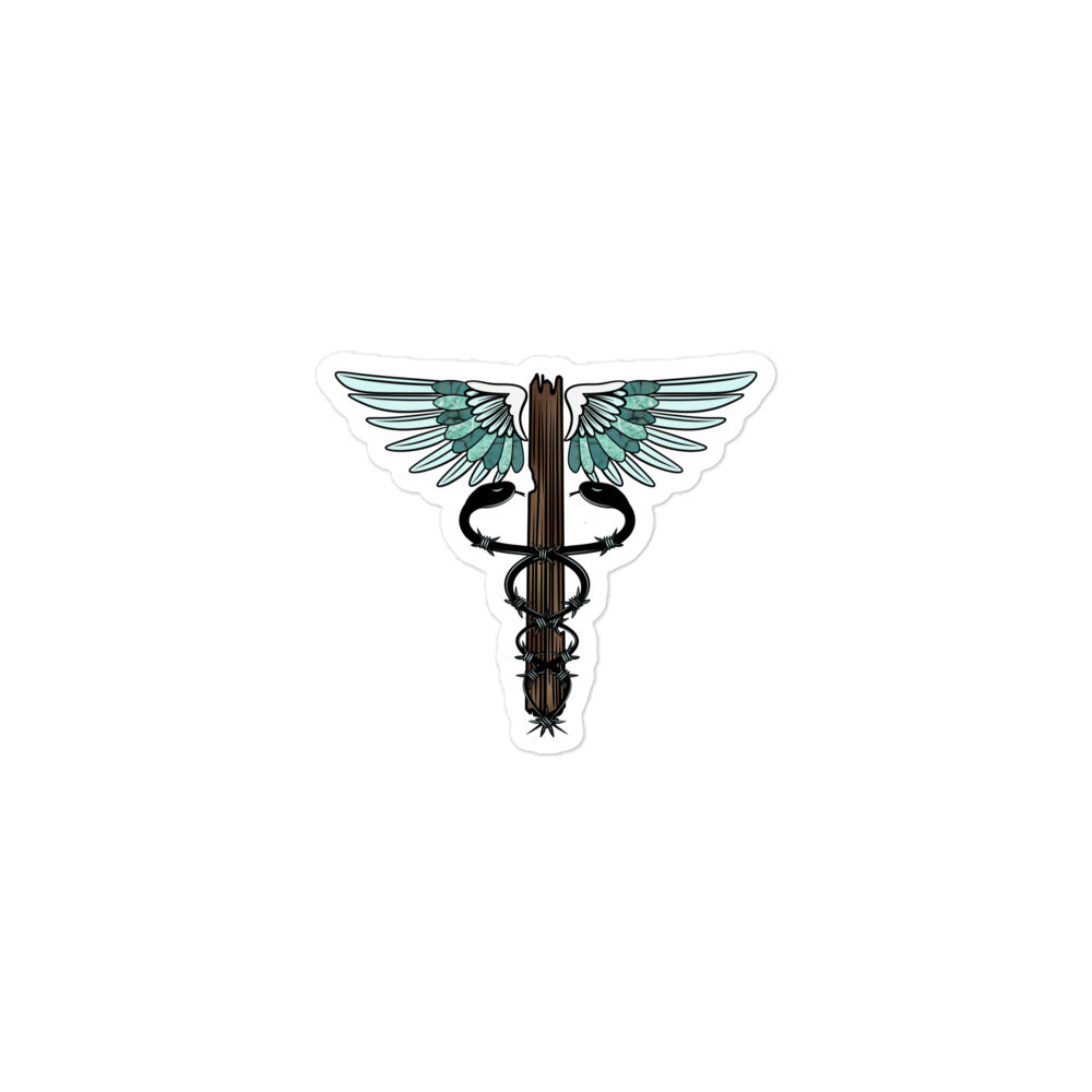Cowgirl Caduceus- Bubble-free stickers