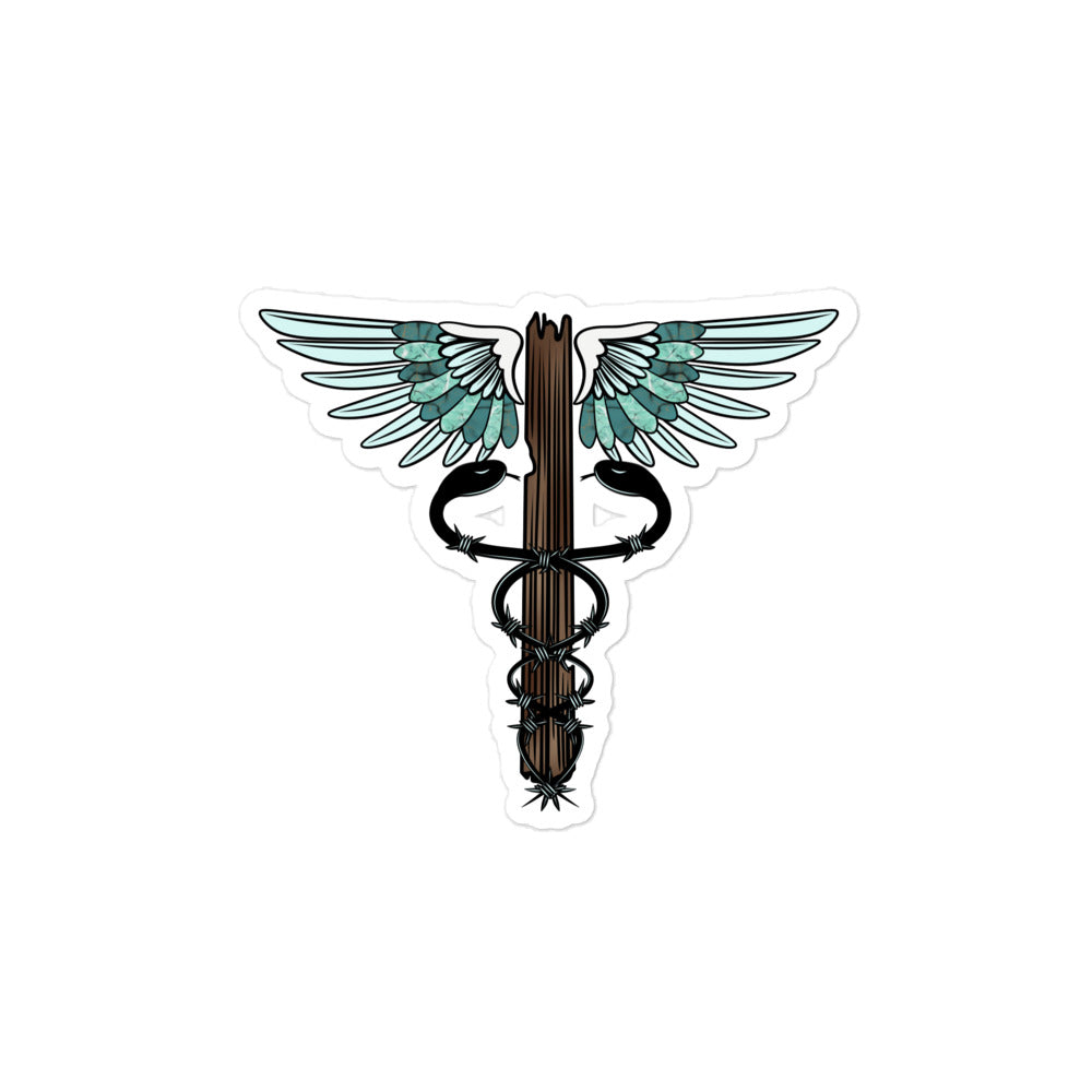 Cowgirl Caduceus- Bubble-free stickers