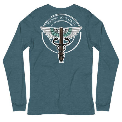 Support Your Local- Unisex Long Sleeve Tee Dark Colors