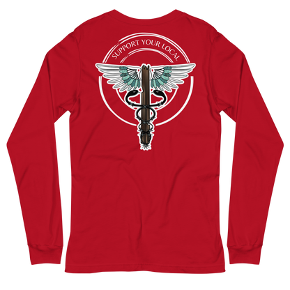 Support Your Local- Unisex Long Sleeve Tee Dark Colors