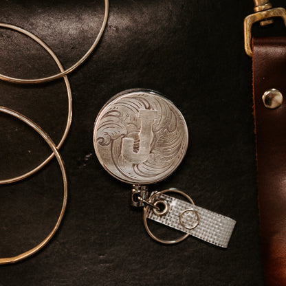 Alphabet Letters without Stone Badge Reel